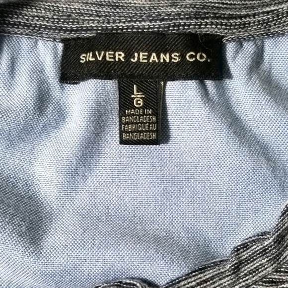 Silver Jeans Women's Top Size L Long Sleeve 3 Button Pull Over Jersey - Picture 6 of 8